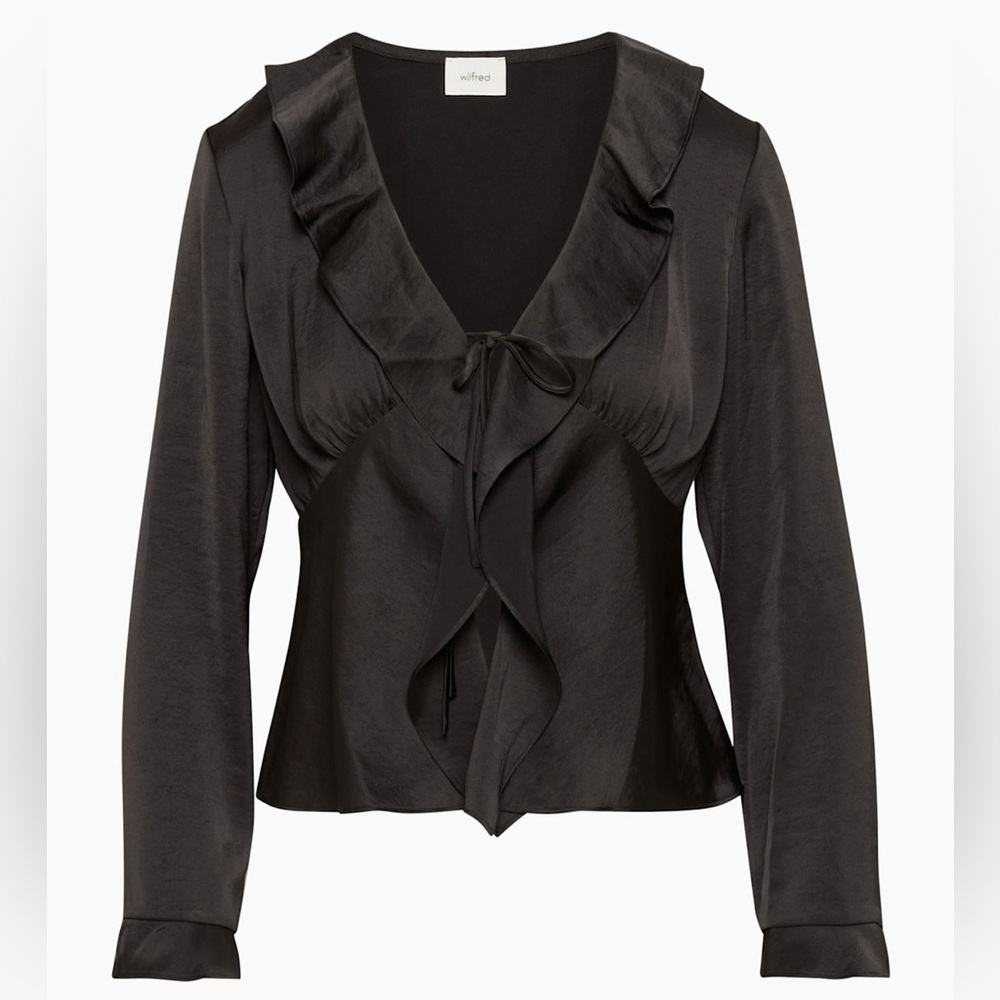 Aritzia satin Frenchy blouse